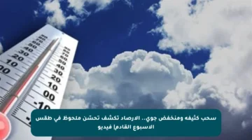 سحب كثيفة ومنخفض جوي.. الأرصاد تكشف تحسّن ملحوظ في طقس الأسبوع القادم| فيديو